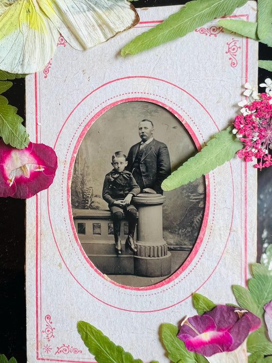 Real Insect Art; Real Antique Tintype; Ornate Vintage Frame