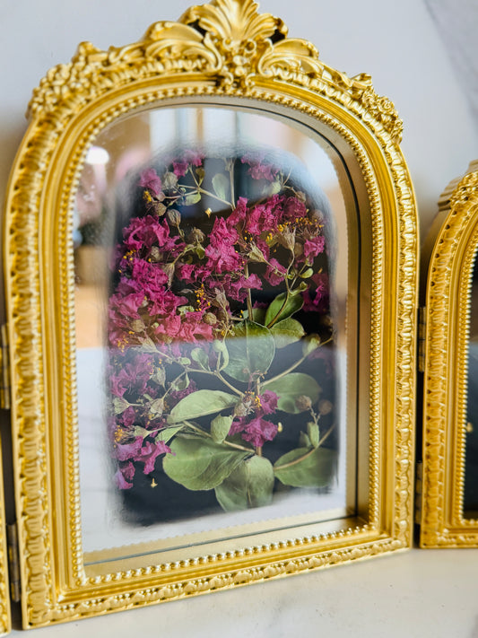 Apotheosis - Real Butterfly Art; Real Dried Flowers; Mirror