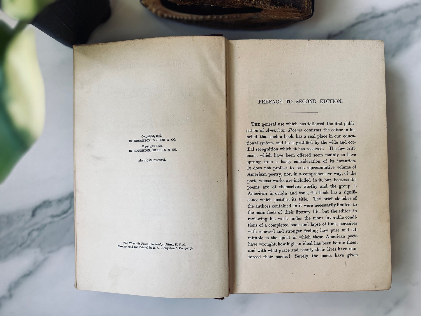 1892 American Poems: Longfellow; Whittier; Bryant; Holmes; Lowell; Emerson