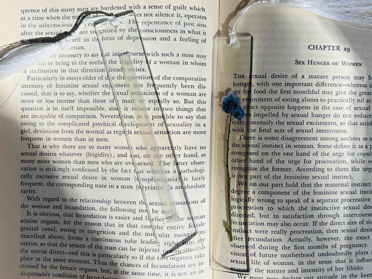 Acrylic Bookmark; Real Dried Botanicals; Real Crystal