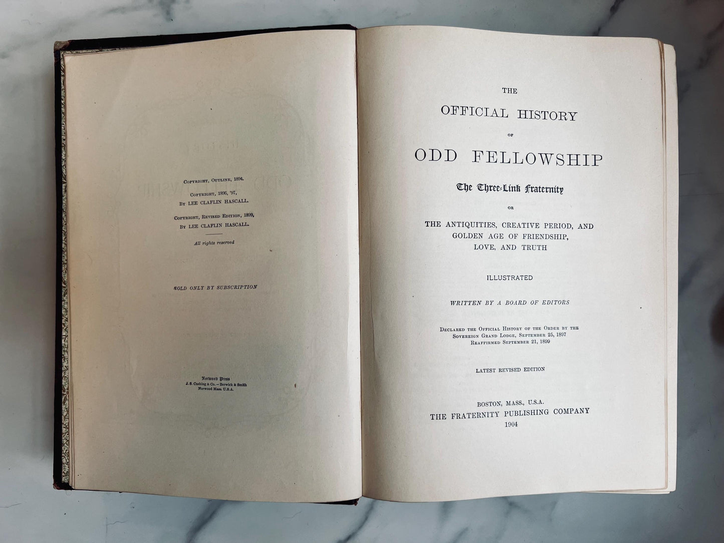 1904 Official History of Odd Fellowship the Three-Link Fraternity