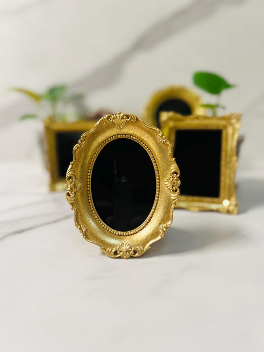 Scrying Mirror; Black Mirror; Ornate Frame