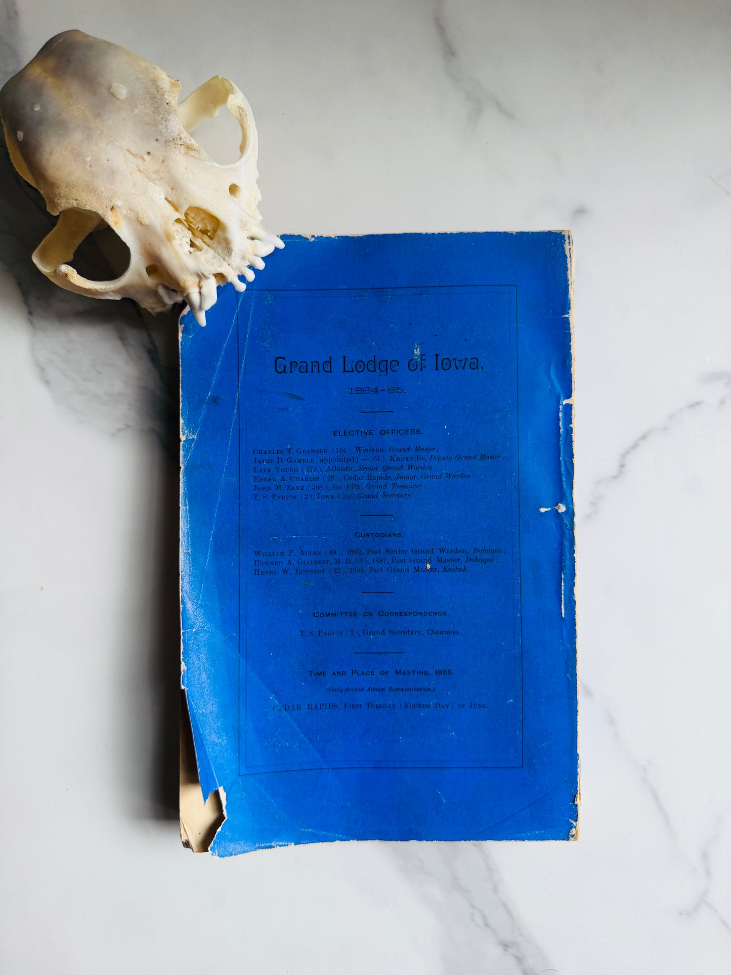 1884 Freemasonry Grand Lodge of Iowa Proceedings Annals Book; Antique Occult Text