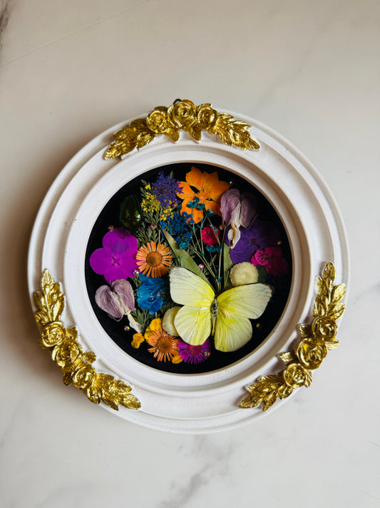 Neon Nocturne - Real Butterfly & Beetle Art; Real Dried Botanicals; Rainbow Rhinestones