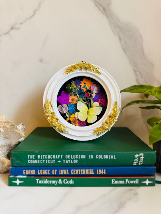 Neon Nocturne - Real Butterfly & Beetle Art; Real Dried Botanicals; Rainbow Rhinestones