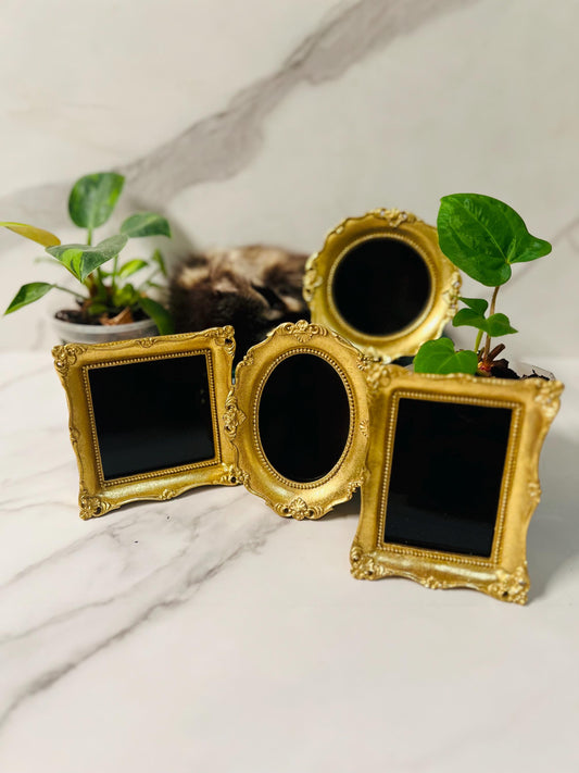 Scrying Mirror; Black Mirror; Ornate Frame